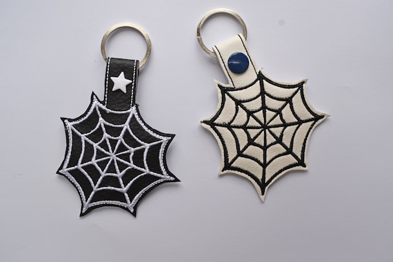 Spiders Web Snap Tab Halloween Key Chain Key Fob Snap Tab 