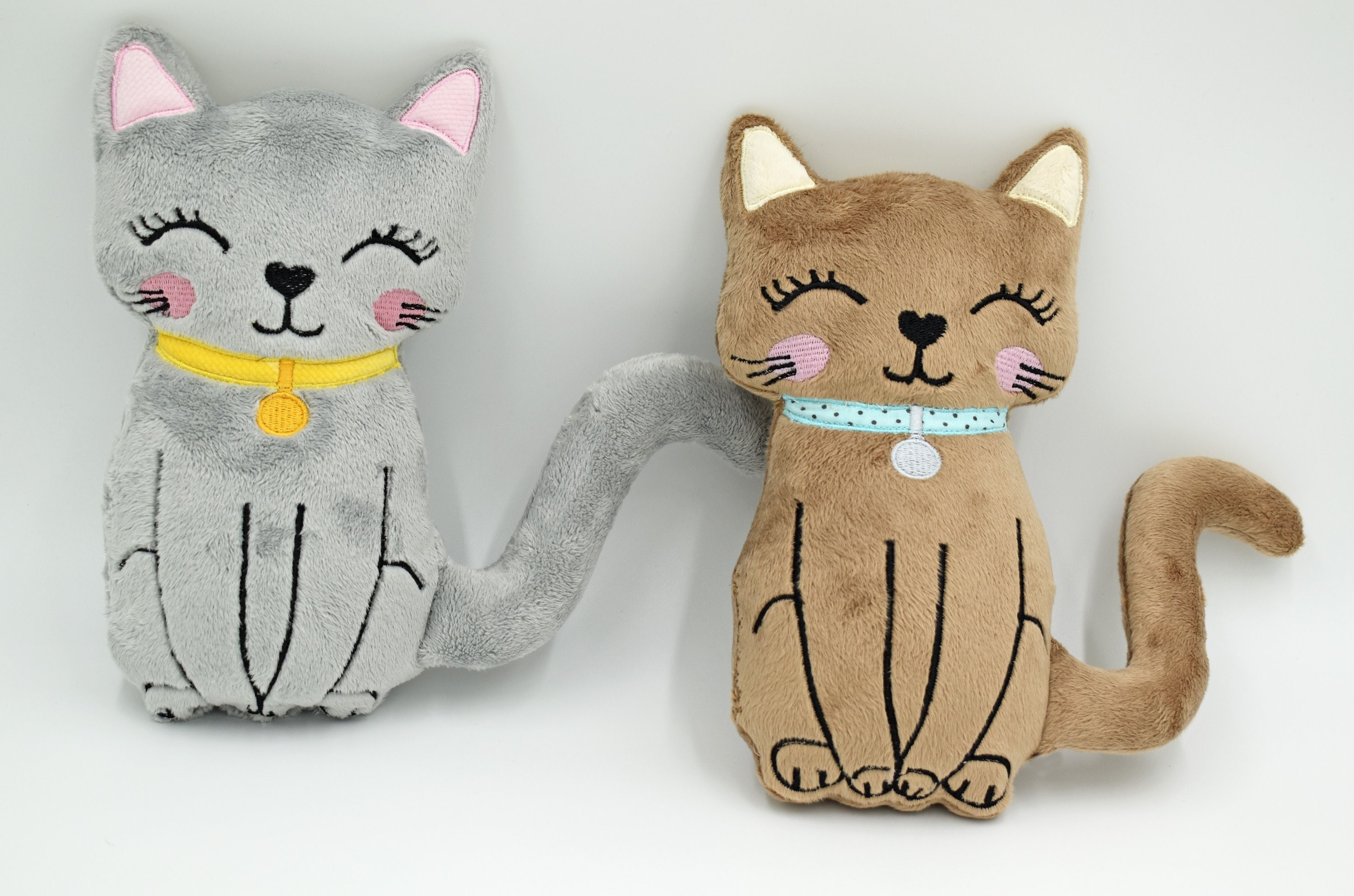 Cat stuffie ith embroidery machine pattern ith kitten  etsy 