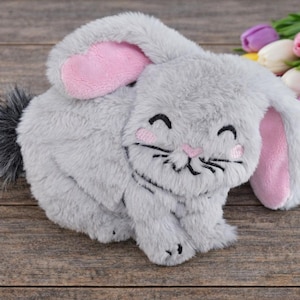 Cute Easter Bunny Stuffie ITH Embroidery ,Machine Pattern,ITH Bunny Stuffie,Rabbit Softie, Easter Pattern,ITH 6x10, 8x8 In the hoop