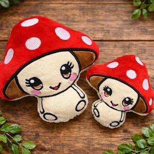 Mushroom toadstool Stuffie ITH Embroidery Machine Pattern, ITH plushie Stuffie Softie Pattern,ITH 5x7, 6x10, 7x12 ,8x12, 8x8