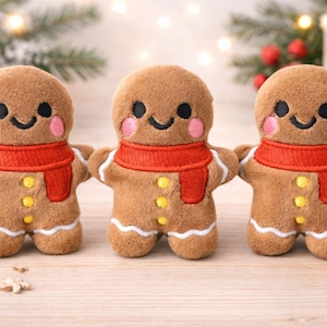 Stickmuster Lebkuchenmann mit Schal, Stickvorlage im Stickrahmen (ITH), für Kuscheltiere und Plüschtiere, Weihnachtsmotiv 4x4