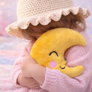 Moon embroidery pattern, In The Hoop ITH, Softie Stuffie Plushie Kids embroidery design, 4 sizes image 2