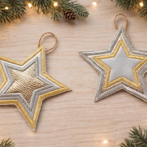 Star pendant ITH Embroidery , Christmas Machine Pattern, Xmas ornaments, ITH Star Stuffie, star embroidery Pattern, ITH 4x4