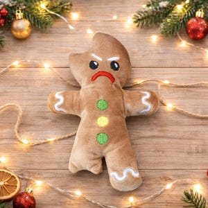 Gingerbread man bite embroidery pattern , In The Hoop, ITH, Softie Stuffie Plushie, embroidery design, 4 sizes
