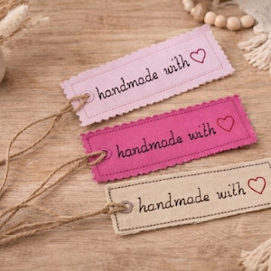 Handgemaakt met liefde, hanglabel, ITH (In the Hoop) 4x4 borduurpatroon