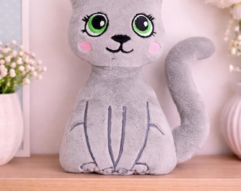 Cat Stuffie ITH Embroidery , Machine Pattern, ITH Kitten Stuffie, cat Softie, kitten Pattern in the hoop, ITH 6x10, 7x12,
