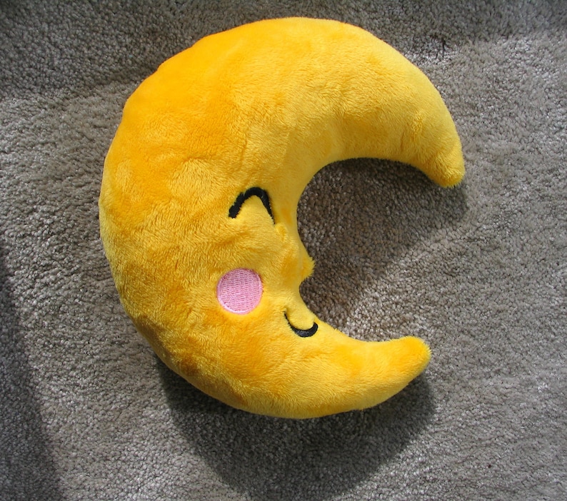 Moon embroidery pattern, In The Hoop ITH, Softie Stuffie Plushie Kids embroidery design, 4 sizes image 3