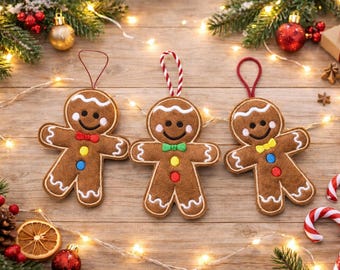 Borduurpatroon van een peperkoekmannetje, In The Hoop (ITH), Zachte Knuffel voor Kinderen, borduurontwerp, kerstpatroon, 4x4