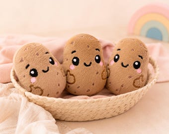 Potato ITH Embroidery Design 4x4, In The Hoop Potato Plushie, Kawaii Potato Embroidery Pattern, Machine Embroidery File