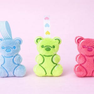 Porte-clés ourson en gélatine, motif de broderie ITH, motif machine, peluche ourson ITH, ourson doux, motif ourson, ITH 4x4