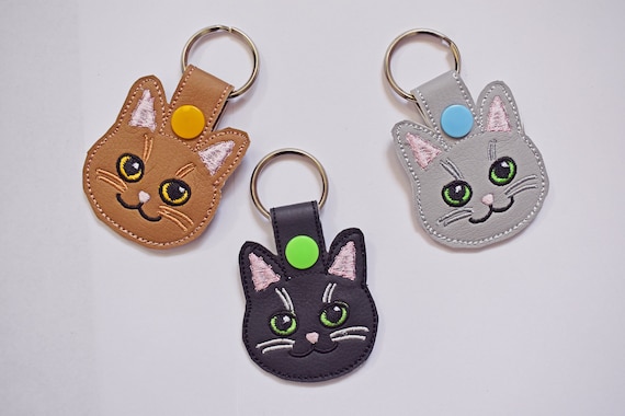 Cat Kitty Snap Tab Cat Key Chain Key Fob Snap Tab ITH - Etsy