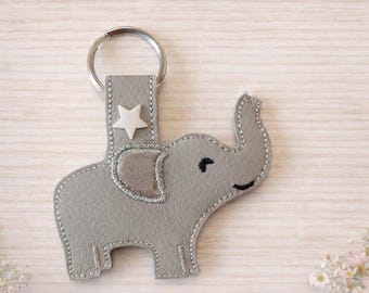 Elefanttryckflik, elefant, nyckelring, nyckelbricka, tryckflik, ITH, digital fil, broderidesign 4x4
