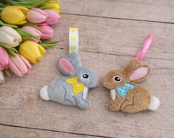 Little bunny keychain ITH embroidery pattern ,Machine Pattern, ITH bunny Stuffie,Easter Softie, easter Pattern, ITH 4x4