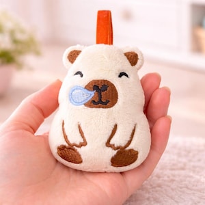 Capybara stuffie ITH machine embroidery design 4x4