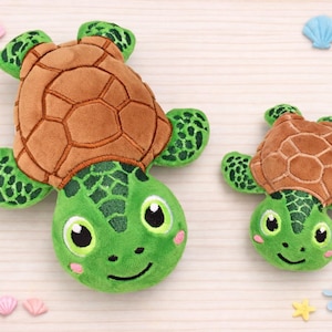 Motif de broderie ITH pour peluche tortue, tailles 5x7, 6x10, 7x12, 8x8, 8x12