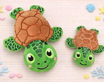 Turtle stuffie ITH embroidery design 5x7, 6x10, 7x12, 8x8, 8x12