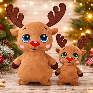 Christmas Reindeer Stuffie ITH Embroidery , Deer Machine Pattern, ITH Christmas Stuffie, Xmas Softie, christmasITH 5x7 ,6x10, 7x12,8x12