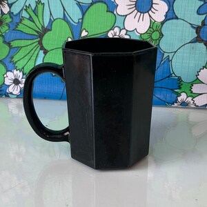 Vintage Arcoroc France Octime Mug: Black 80s Dinnerware Replacement
