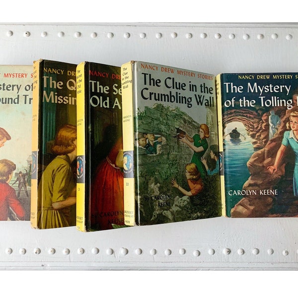 Vintage Nancy Drew Books / 1960s Edition Grosset & Dunlap / Lowercase Titles / 25 / Original Text / Yellow Library Book Decor / CHOOSE TITLE