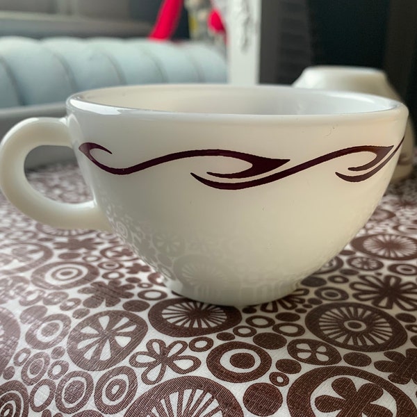 Vintage Pyrex Double Tough Mug Restaurantware Coffee Cup / Retro Kitchen Diner Cup / Farmhouse Decor / Vintage Coffee Tea Mug Milk Glass