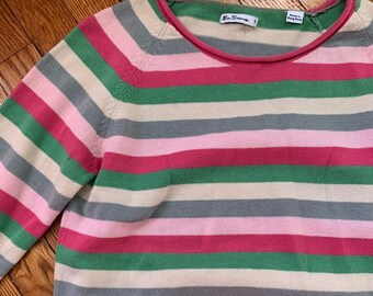 Vintage Ben Sherman Striped Sweater / Lightweight Sweater Top Size S / 100% Cotton