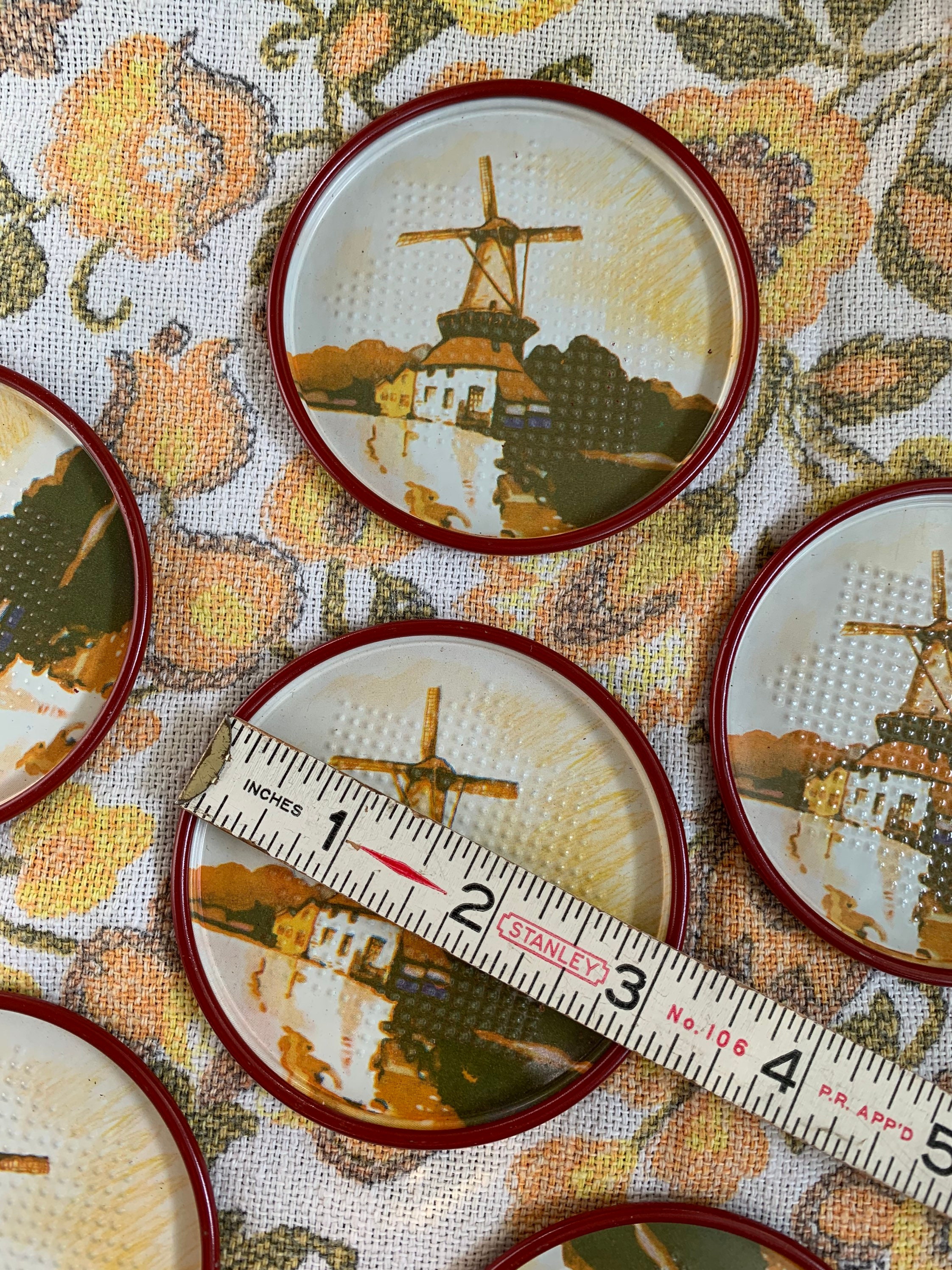 Vintage Coaster Set / Tin Coasters / Punched Tin Coaster Set Etsy Australia