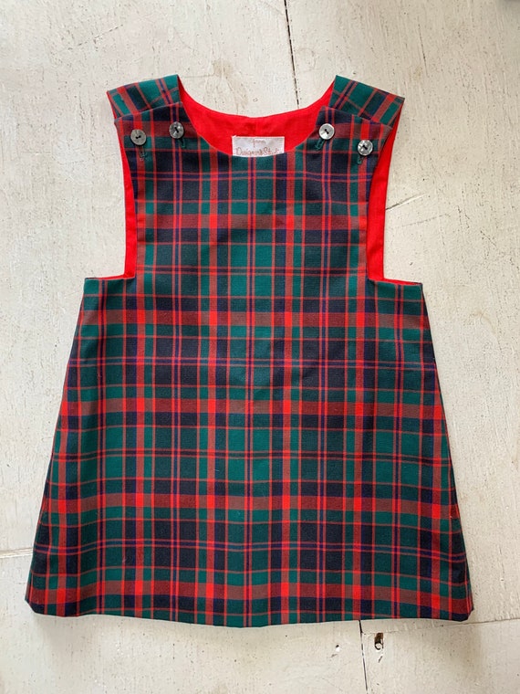 Vintage Girls Plaid Tartan Jumper / Vintage Christ