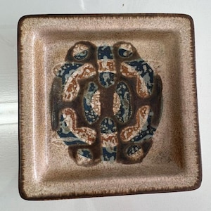 Vintage Lapid Israel keramik askfat: Signerad mitten av århundradet stengods prydnadsfat