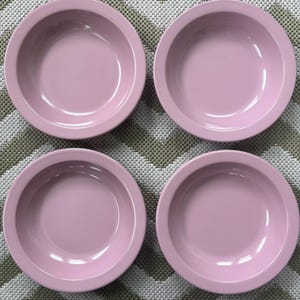 Vintage Dallas Ware Melmac Melamine Cereal Bowls B75 Set of 4 | Dusty Rose Pink Plastic Bowls | Retro Kitchen | Outdoor Dining