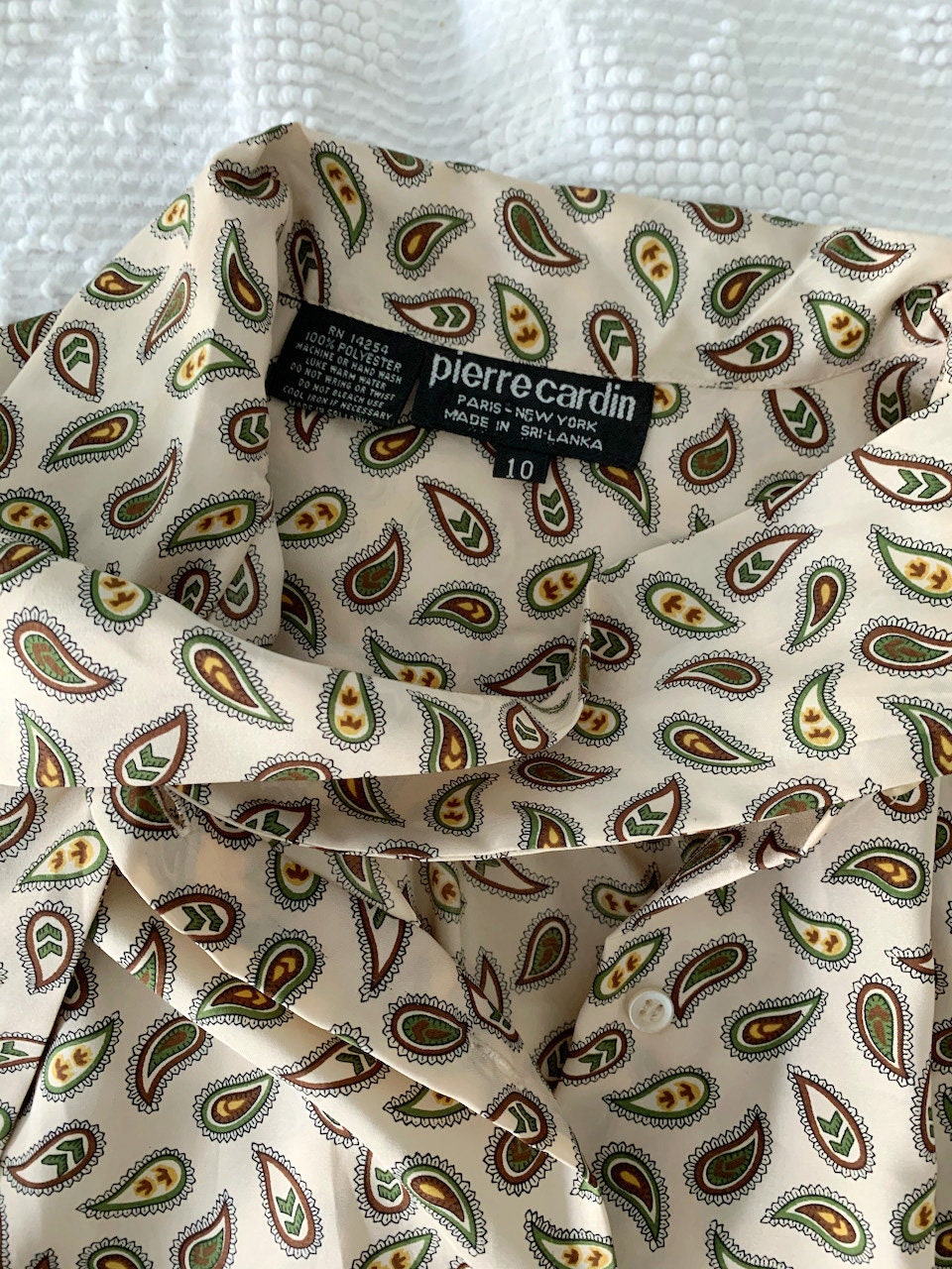 Vintage Pierre Cardin Paisley Blouse With Tie / Pussy Bow Top | Etsy