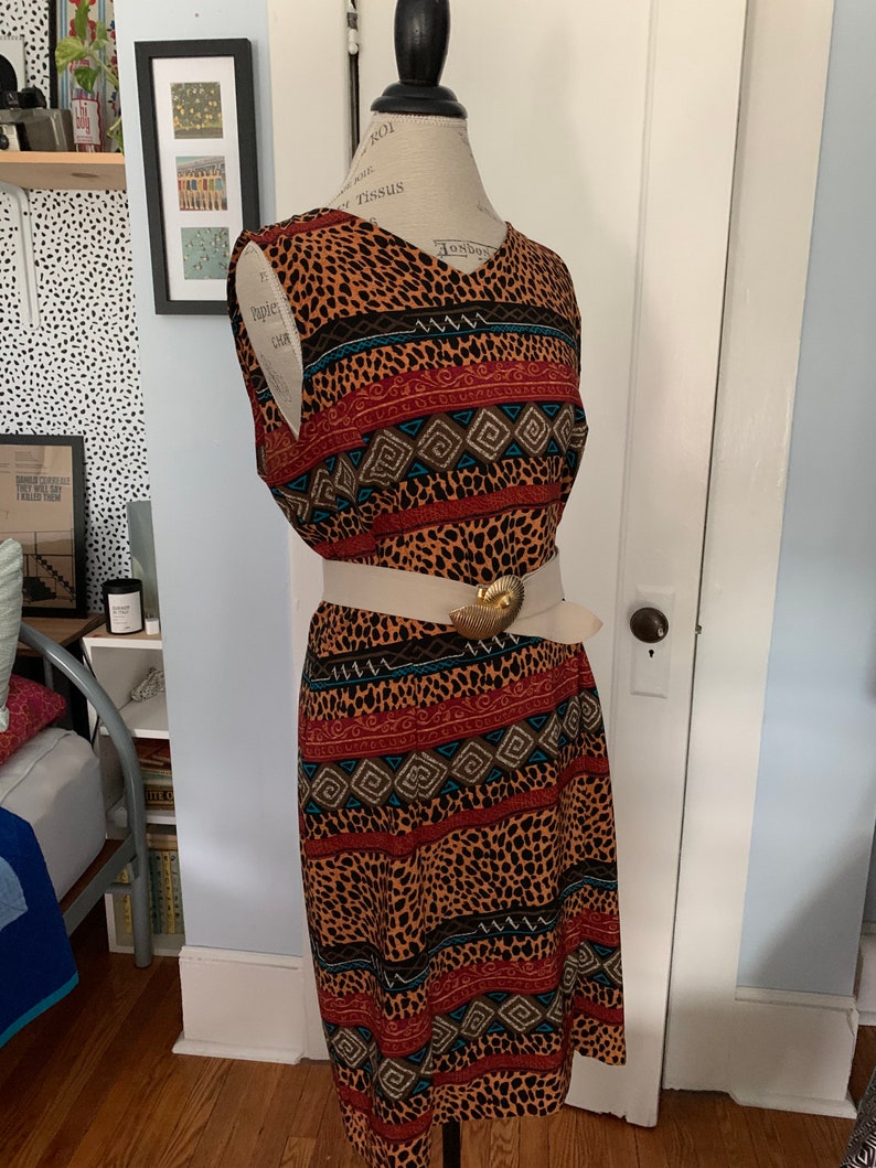 Vintage Sag Harbor Dress / Animal Print Geometric Pattern / - Etsy