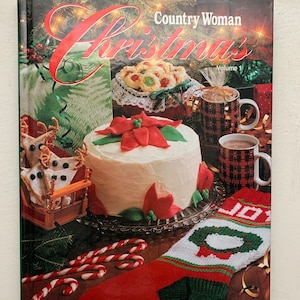 The Country Woman Christmas autorstwa Kathy Pohl / Książka rzemieślnicza z lat 90. / Dekoracja stołu Dekorowanie świąteczne / Książka rzemieślnicza vintage
