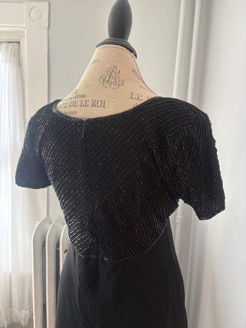 vintage Adrianna Papell Boutique robe de soirée haut perlé image 12