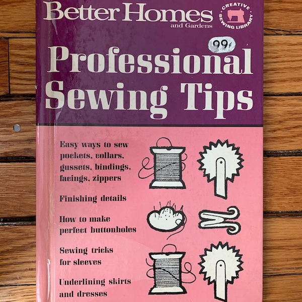 Better Homes and Gardens Professional Sewing Tips / Creative Sewing Library / 60s Sewing Book / Vintage Crafting / Pink Library Decor