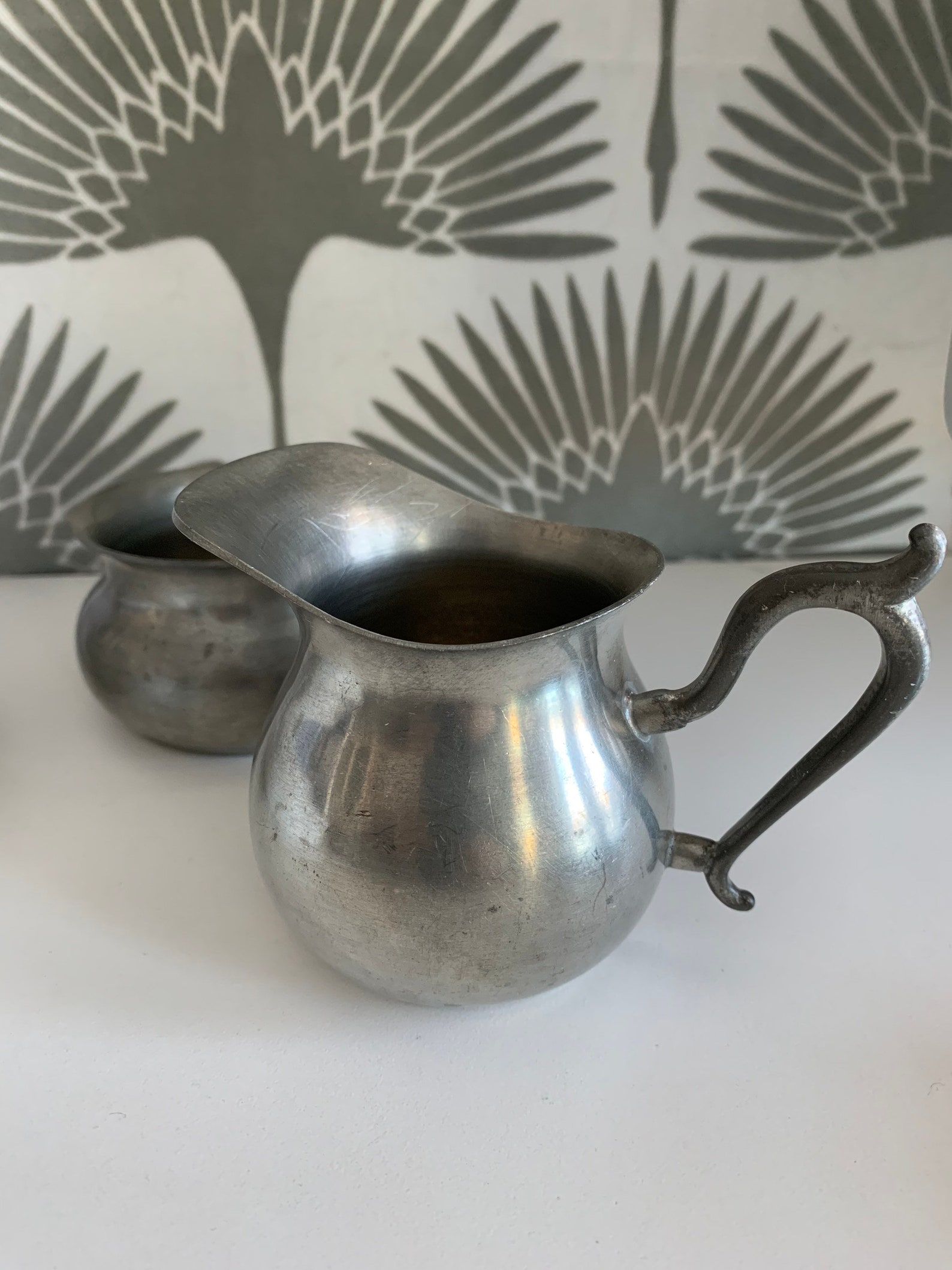 Vintage Pewter Sugar Bowl and Creamer Set / Henry Ford Museum Etsy