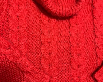 Vintage Red Mohair Wool Sweater by The Limited Made in Hong Kong
