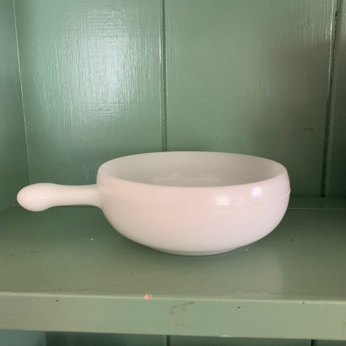 Vintage Milk Glass Bowl With Lug Handle / Small Cereal or Soup - Etsy