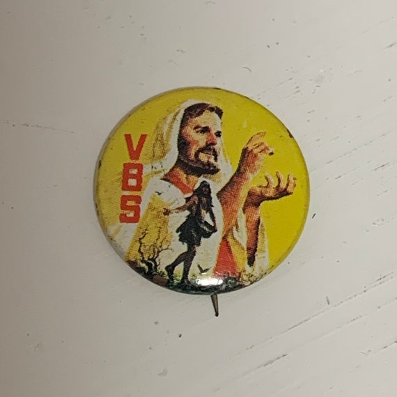 Vintage VBS Jesus Pin / Vacation Bible School / Retro… Gem