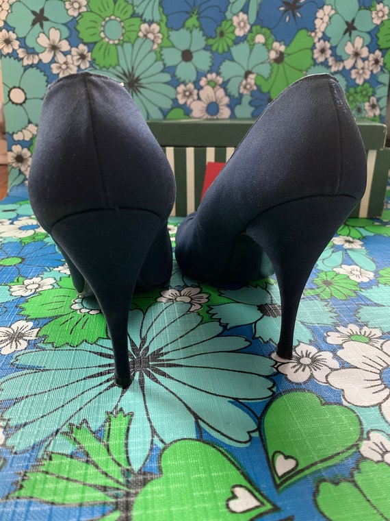 Vintage Erica Pumps Navy Blue with Rouching Size … - image 5
