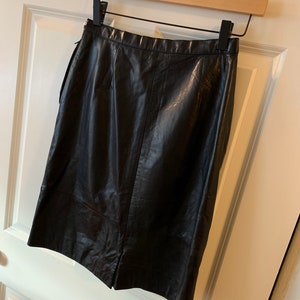 Vintage Black Leather Skirt by Pia Rucci / Size Small / 100% Leather ...
