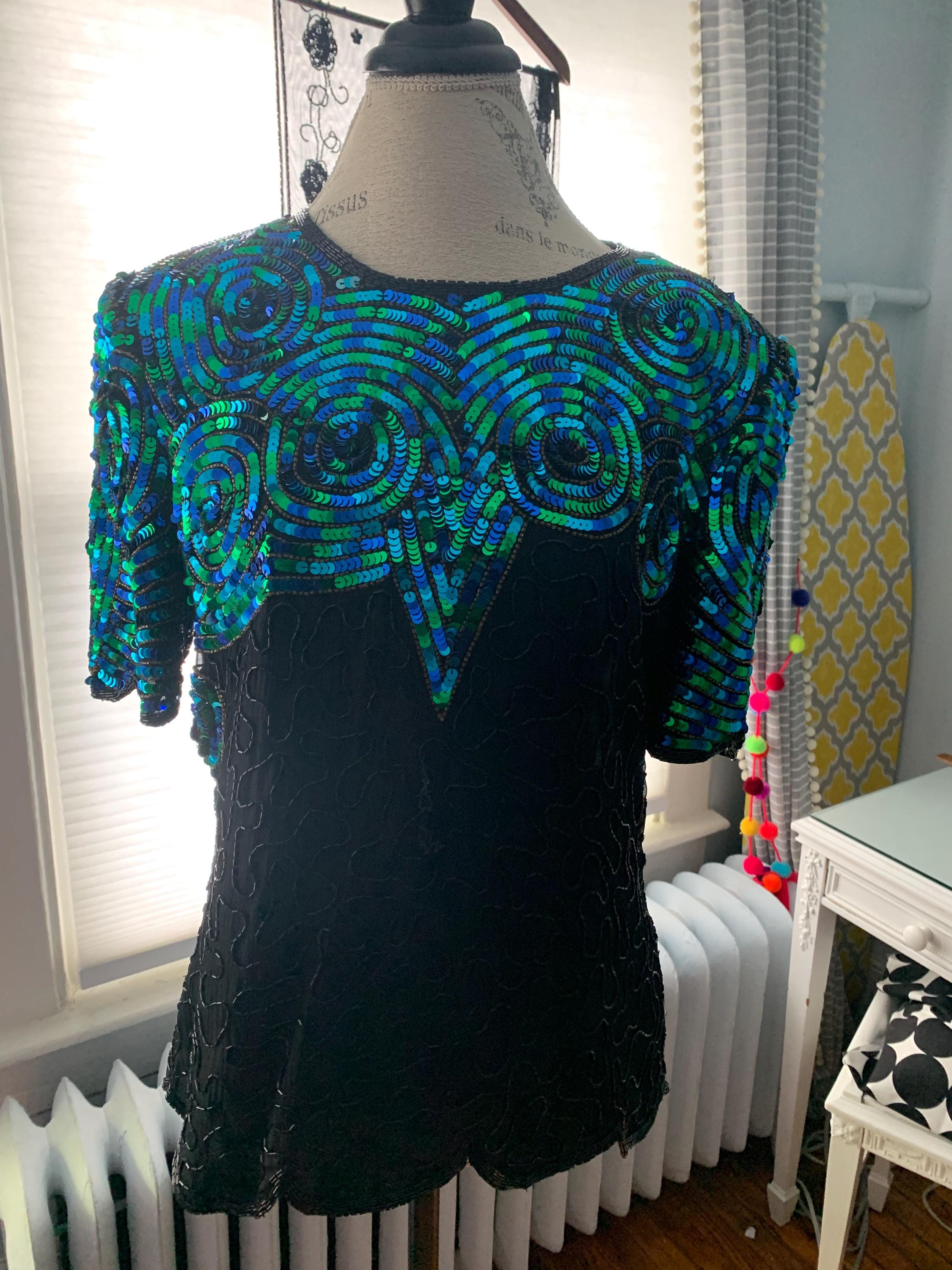 Vintage Silk Sequin Top: Royal Feelings India, Size L