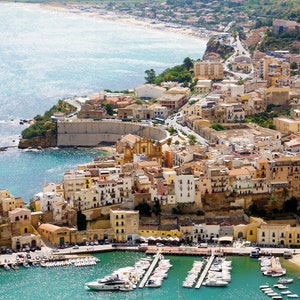 Sicily Aerial Print: Castellammare del Golfo Fishing Town (Digital Download)