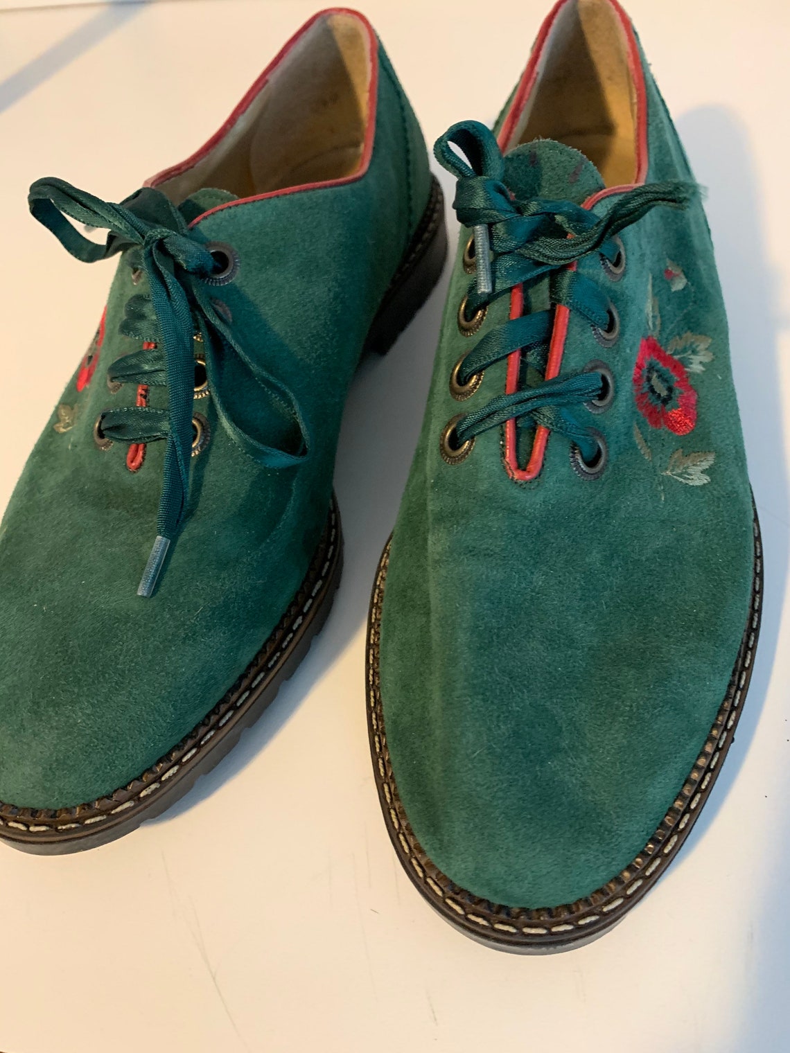 Vintage Walter Käfer Design Green Oxford Shoes with | Etsy