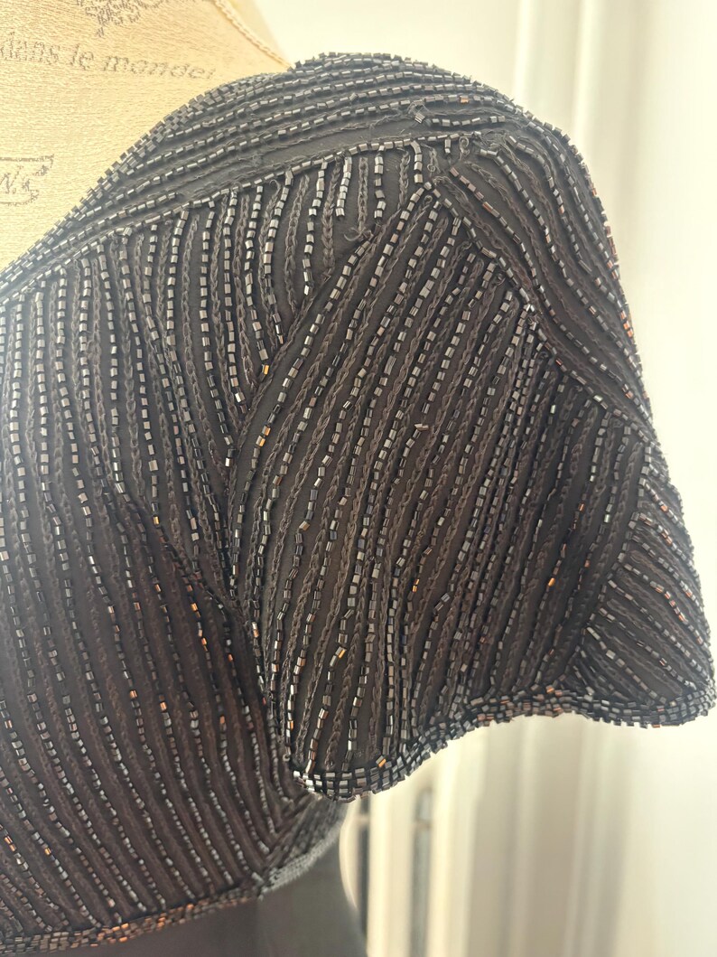 vintage Adrianna Papell Boutique robe de soirée haut perlé image 15