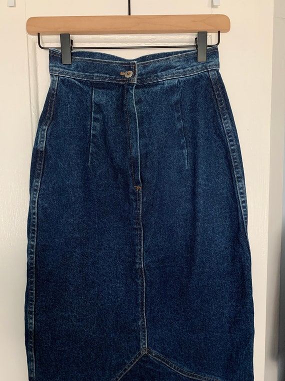 Vintage Y2K Long Denim Flare Skirt / Frenzy Skirt… - image 2