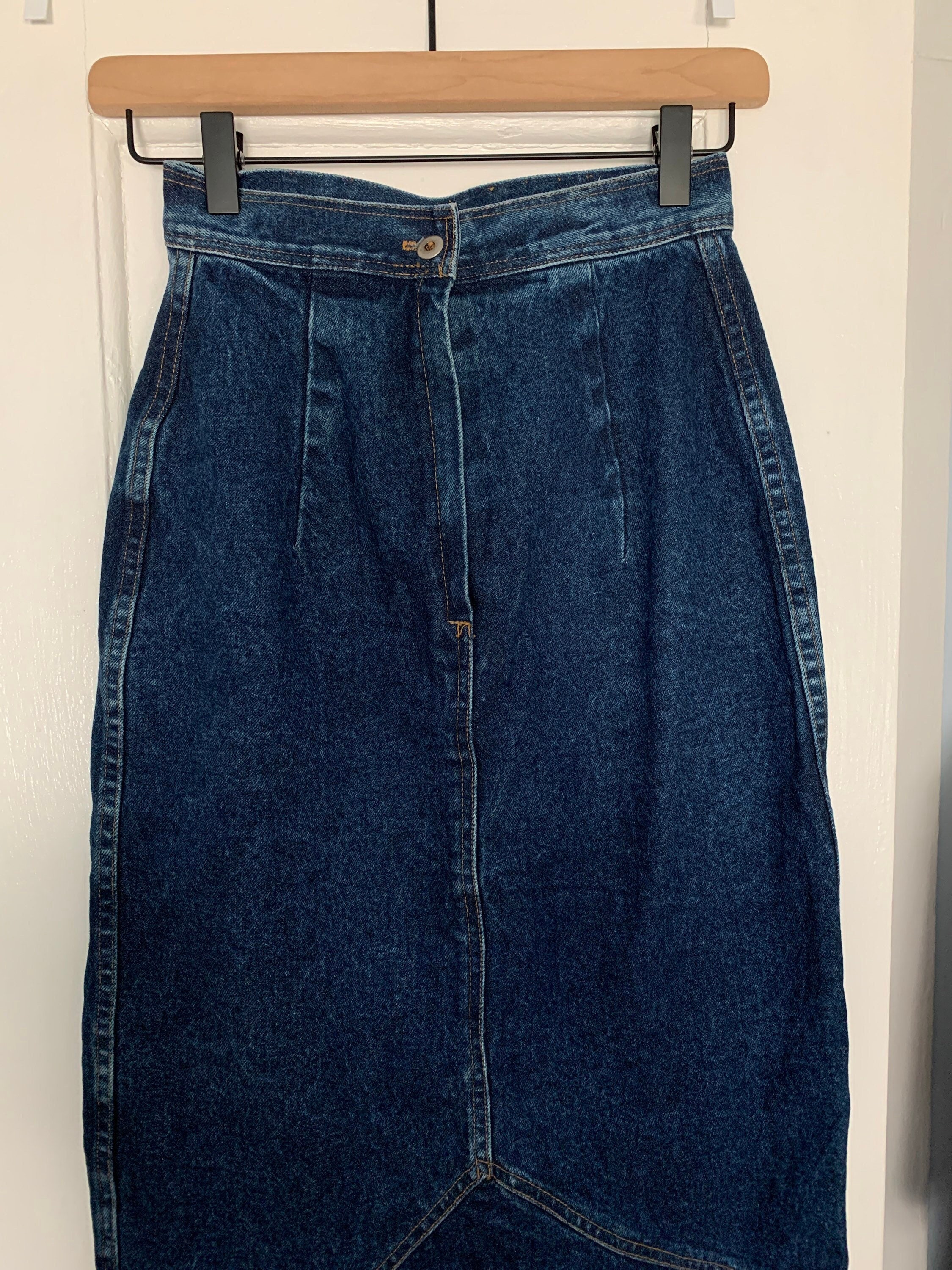 Vintage Long Denim Flare Skirt / Frenzy Skirt Juniors Size 3 / - Etsy