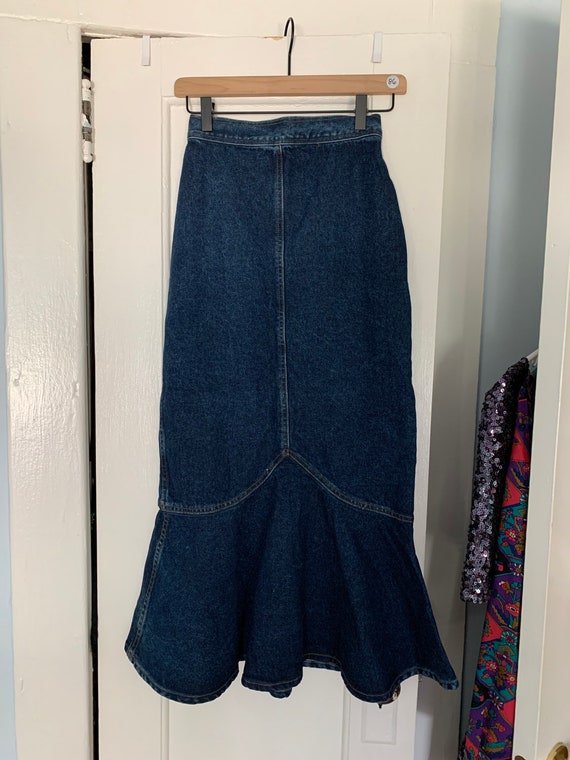 Vintage Y2K Long Denim Flare Skirt / Frenzy Skirt… - image 6