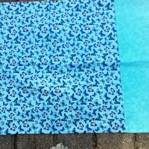aqua butterfies fabric pillow case 32 x 21 inches D