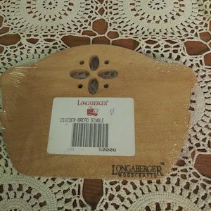 vintage retired Longaberger classic stain wooden divider for bread basket excellent condition new in bag D