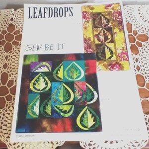 Leafdrops pattern SBI 1406 Cheryl Wittmayer finished 40 x 40 inches scramble method Sew It Be 2004